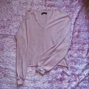 Ribbed Pink Long Sleeve